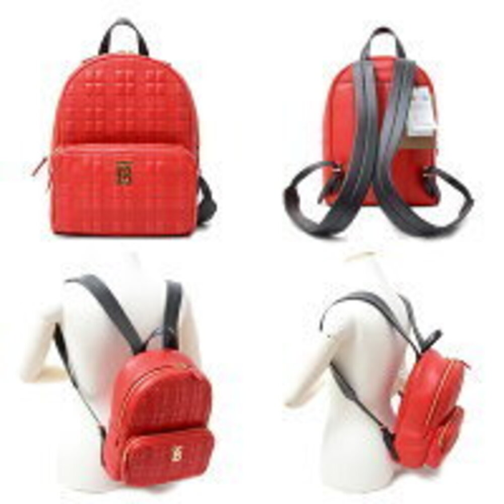 Burberry Backpack Smooth Leather Red Black - Picture 2 of 3